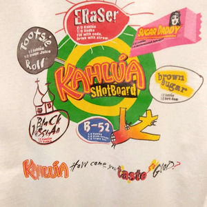 90s Kahlua Shotboard Liquor Promo Graphic T-Shirt- RARE Vintage